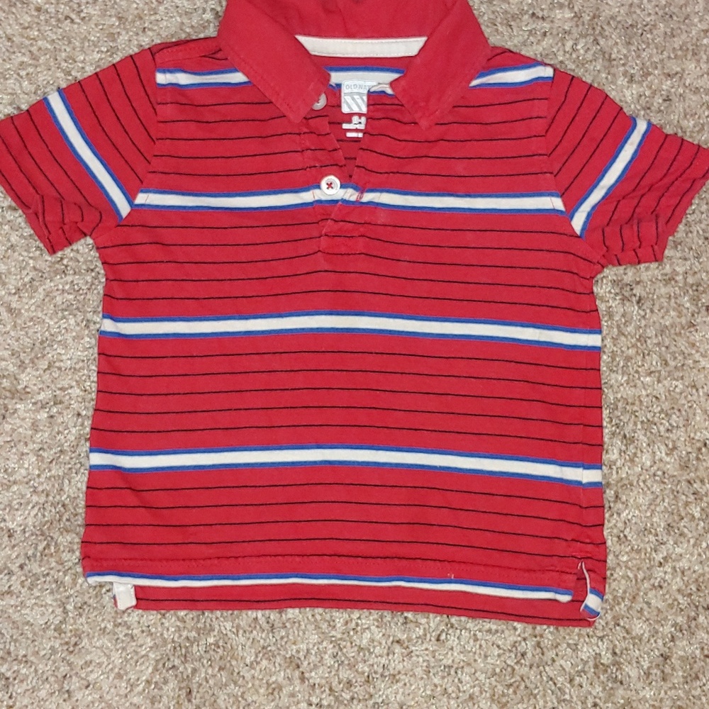 18m Old Navy red stripe polo